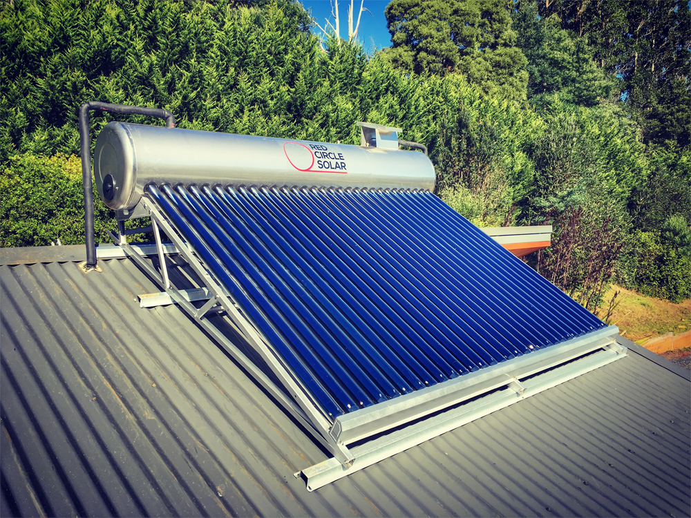 Wet Tube Solar Hot Water Close-Coupled Design installed in the Yarra Valley by Zenplumb.