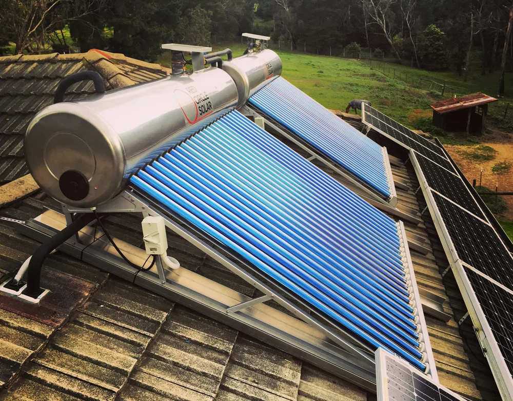 Wet Tube Solar Hot Water Close-Coupled Design installed in Wonga Park by Zenplumb.