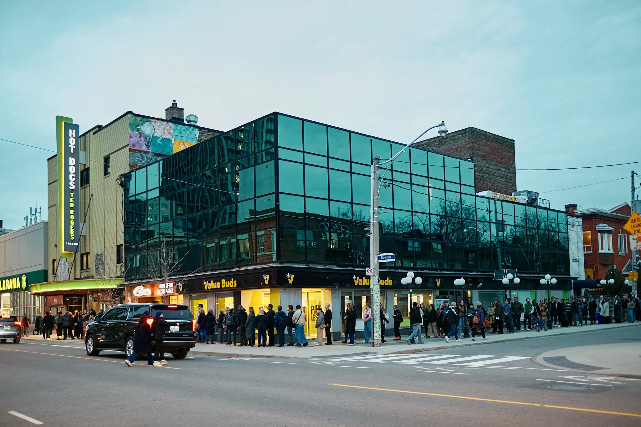  A long line outside Hot Docs Cinema for this sold out event 