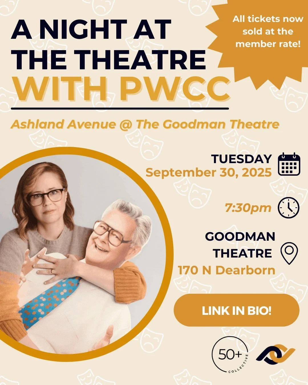 Join PWCC and Fifty+ Collective on September 30th for a special night at the @goodmantheatre! 🎭

Ashland Avenue is a heartfelt new play by Lee Kirk about family legacy, dreams deferred, and the changing skyline of a city and a life. The cast include