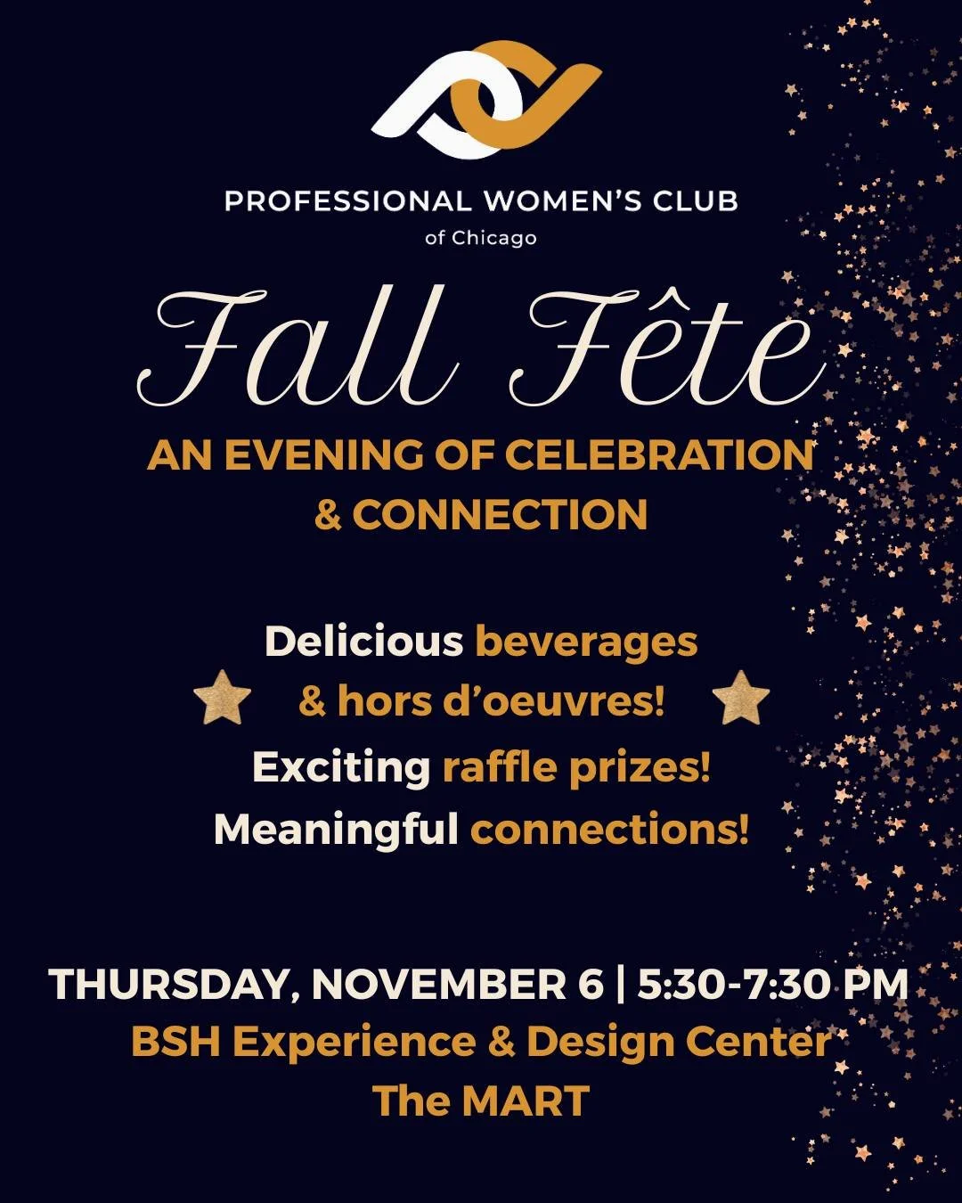 Only two weeks until our annual Fall F&ecirc;te, and it's shaping up to be a beautiful evening celebrating connection, community, and collaboration among Chicago&rsquo;s professional women. 💕

Bring yourself (and invite a friend!) to mingle with dyn