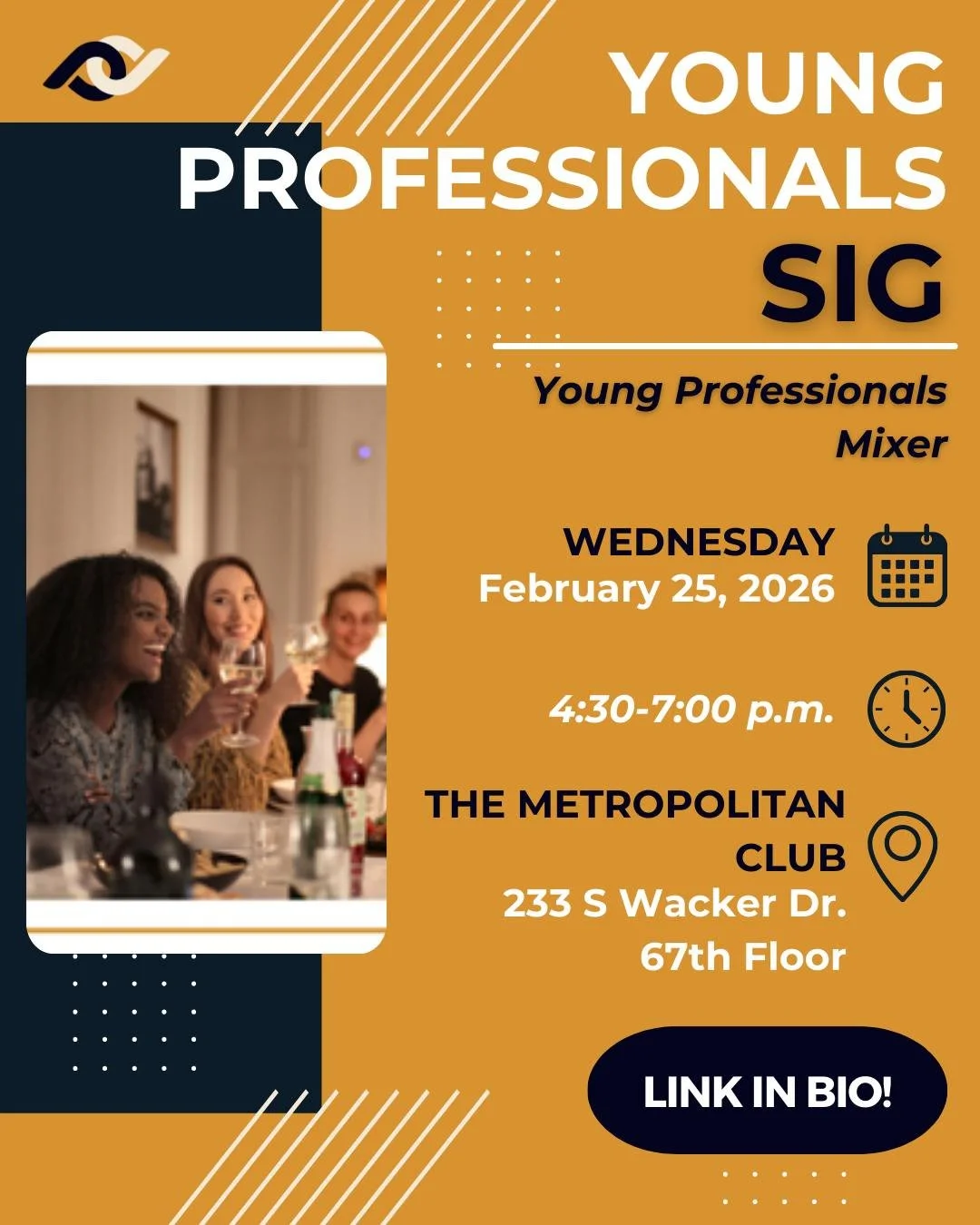 Young professionals: Round up a batch of business cards and join us for a networking sesh in the sky! 

You're cordially invited to The Metropolitan Club to mix and mingle with other young professional groups in the city. Light bites and drinks will 