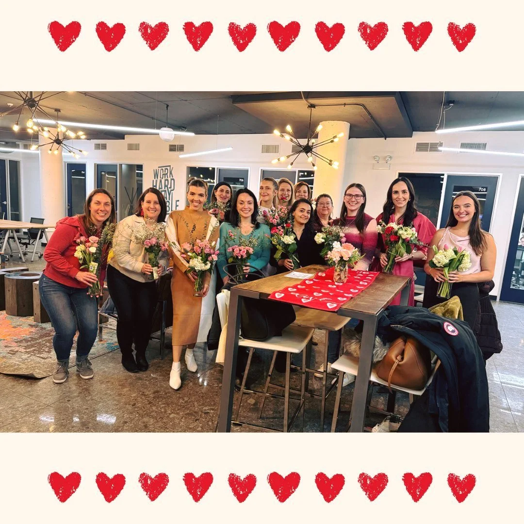 To all the lovely ladies that attended last week's Build-Your-Own-Bouquet event with the Health &amp; Wellness SIG:

Thank you for being our Galentines! 💐💝

And, of course, a special shoutout to @hera_hub_chicago for hosting us. 🙏

#PWCChicago #Wo