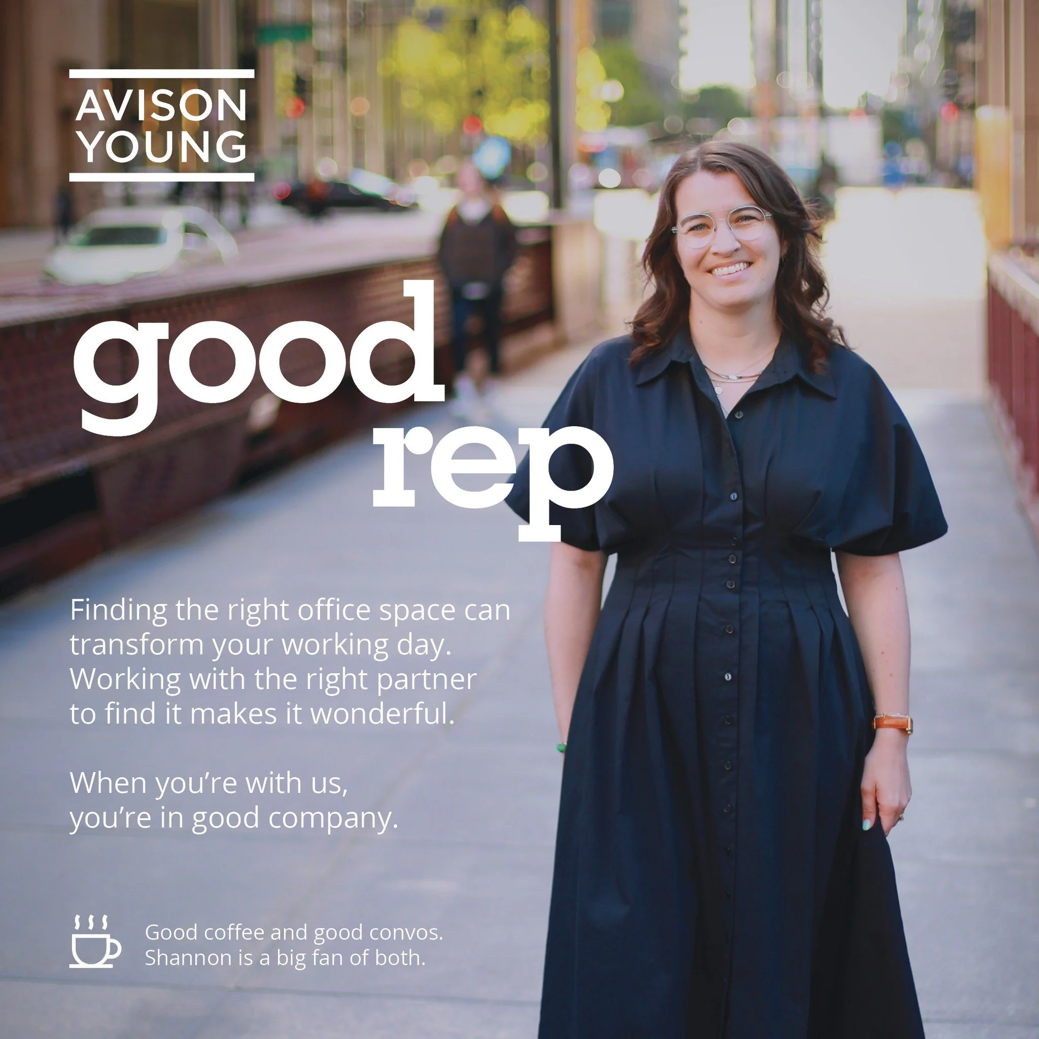 🤩 Sponsor Shoutout! 🤩

Get to know Shannon Morris &ndash; a transaction specialist on the Tenant Representation team at Avison Young. 

Shannon has a good rep for being able to find the office space of your dreams in Chicago, negotiate favorable le