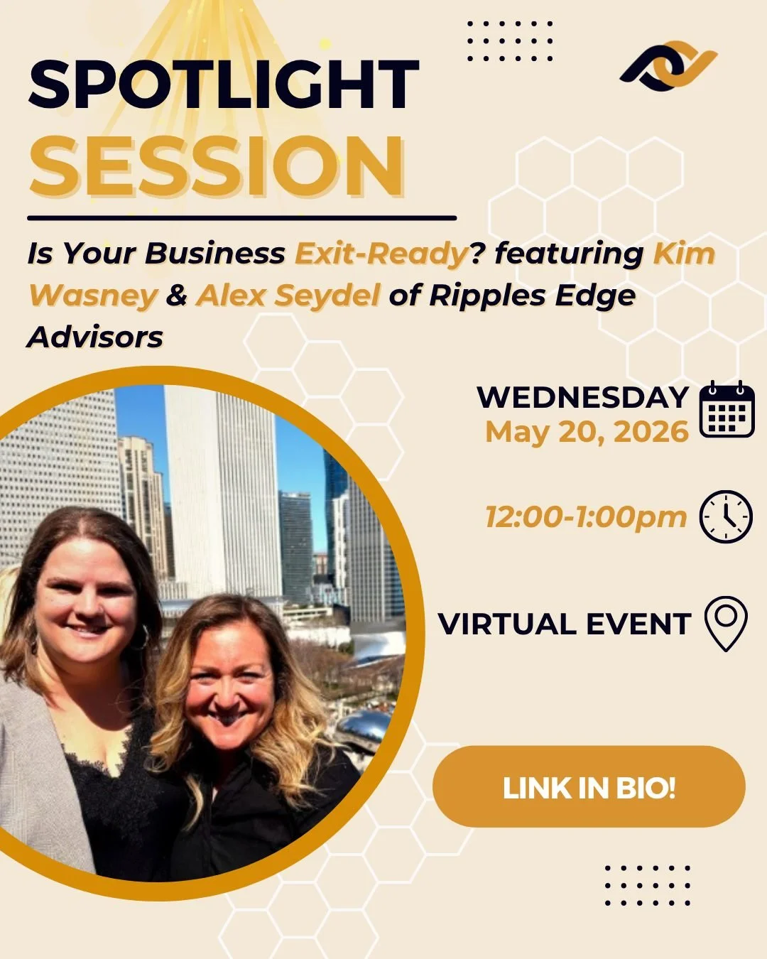 Most business owners spend years building their company, but few spend time preparing it for what comes next. 🫣

Whether a sale is on your horizon or still years away, is YOUR business exit-ready?

This focused virtual workshop, hosted by Kim Wasney