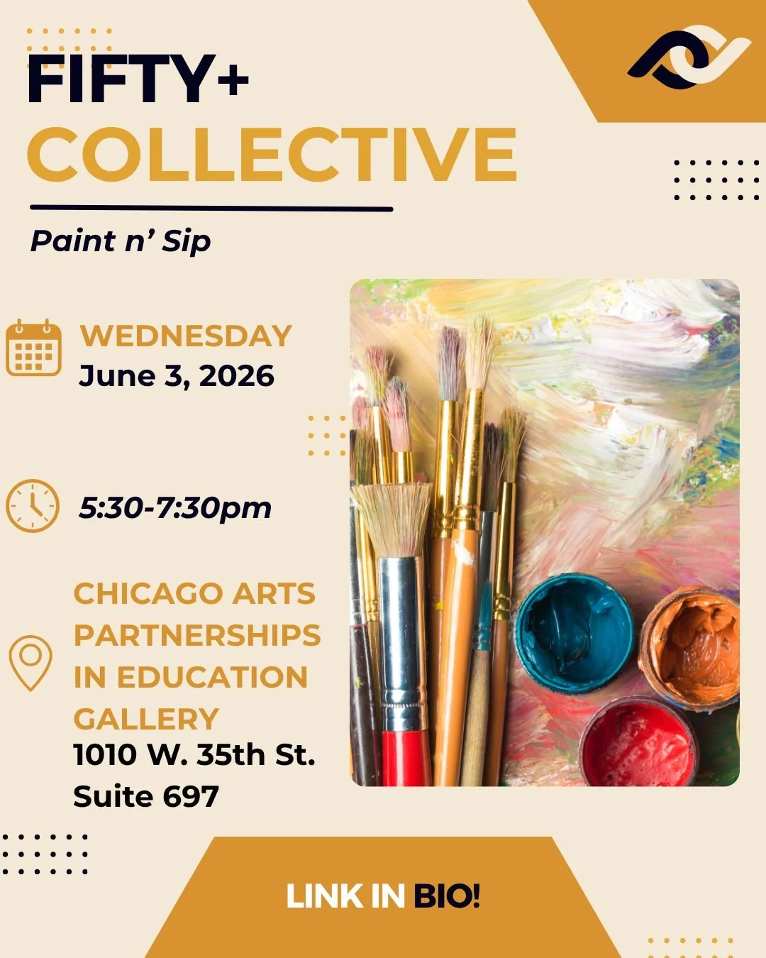 The Fifty+ Collective is pleased to invite you to Paint n&rsquo; Sip, a relaxed and creative evening designed to help you unwind, socialize, and explore your artistic side! 👩&zwj;🎨

This welcoming event blends creativity with community, making it a