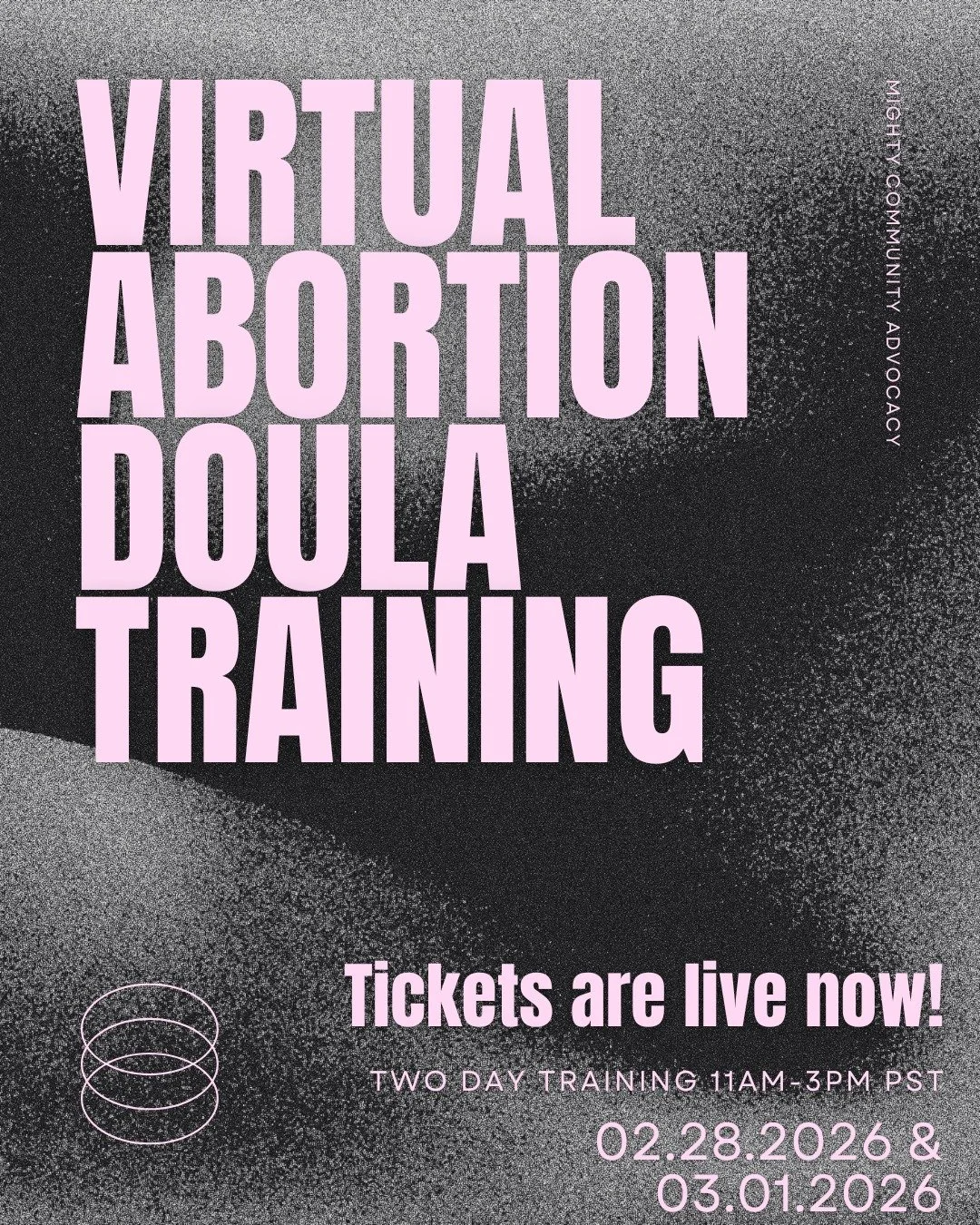 We are about two weeks away from our abortion doula training! 🎉

Spots are filling up and we will be ending ticket sales on Monday Feb. 24th.

Link is in our bio to sign up!