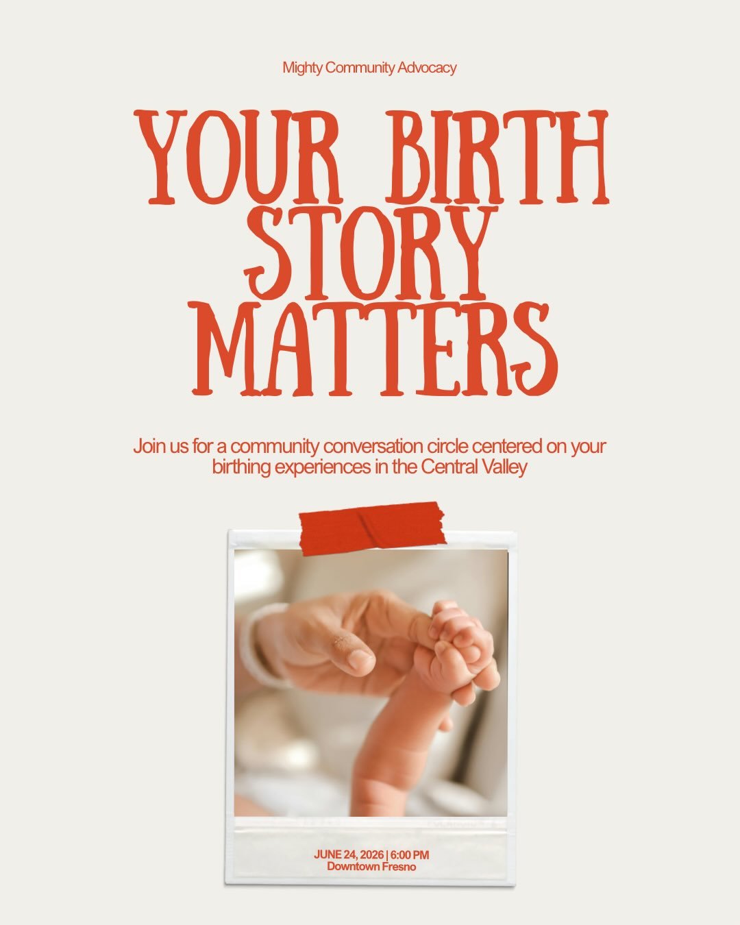 Our stories matter. Join us for a community conversation surround birth experiences in the Central Valley. 

We hope to see you there. ✨