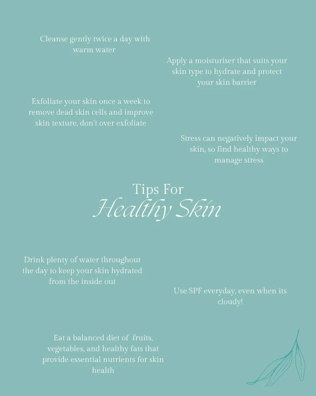 Achieving healthy skin requires work from the inside out!

Having an effective skincare routine, healthy lifestyle habits and a tailored skincare treatment plan is the best way to keep your skin healthy and glowing ✨

It is so important to consider a