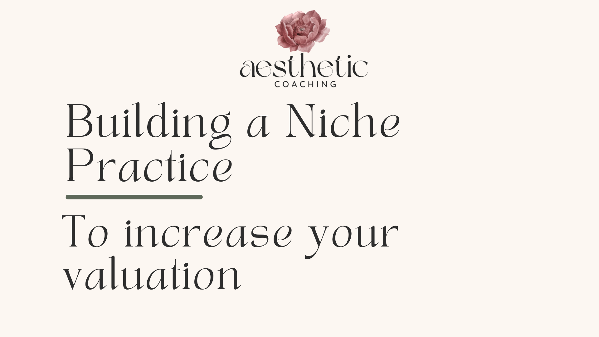 Building a Niche Practice to Increase Valuation