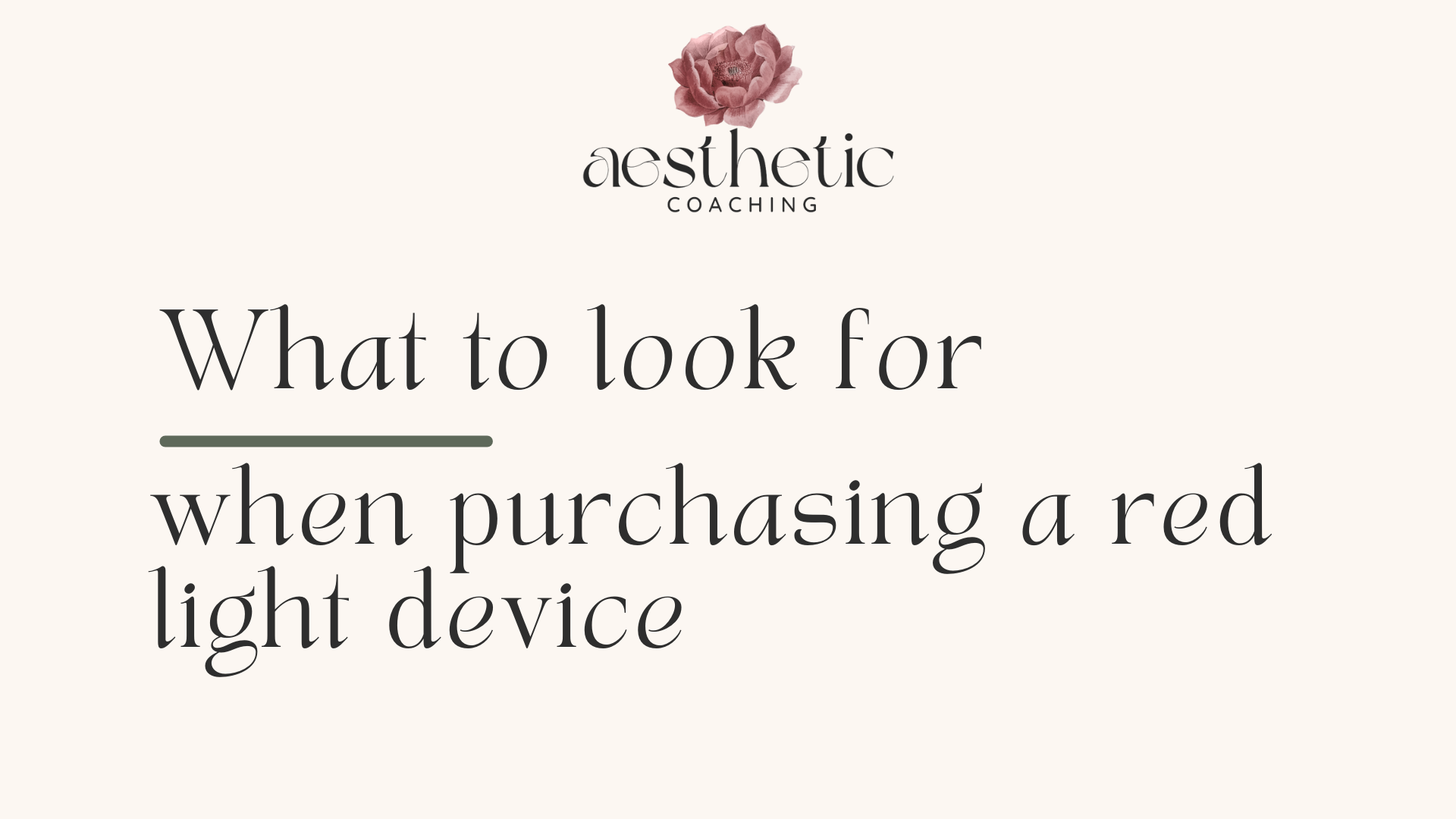 What to look out for when purchasing a red light device