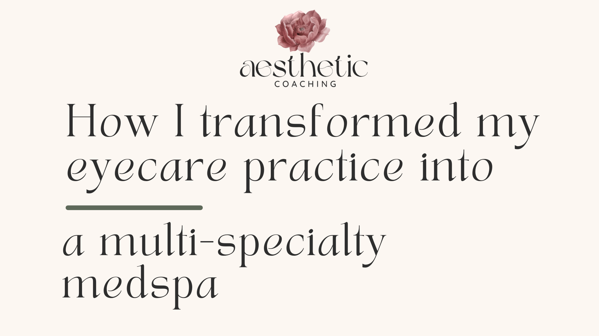 How I transformed my eyecare practice into a thriving, multi-specialty medspa