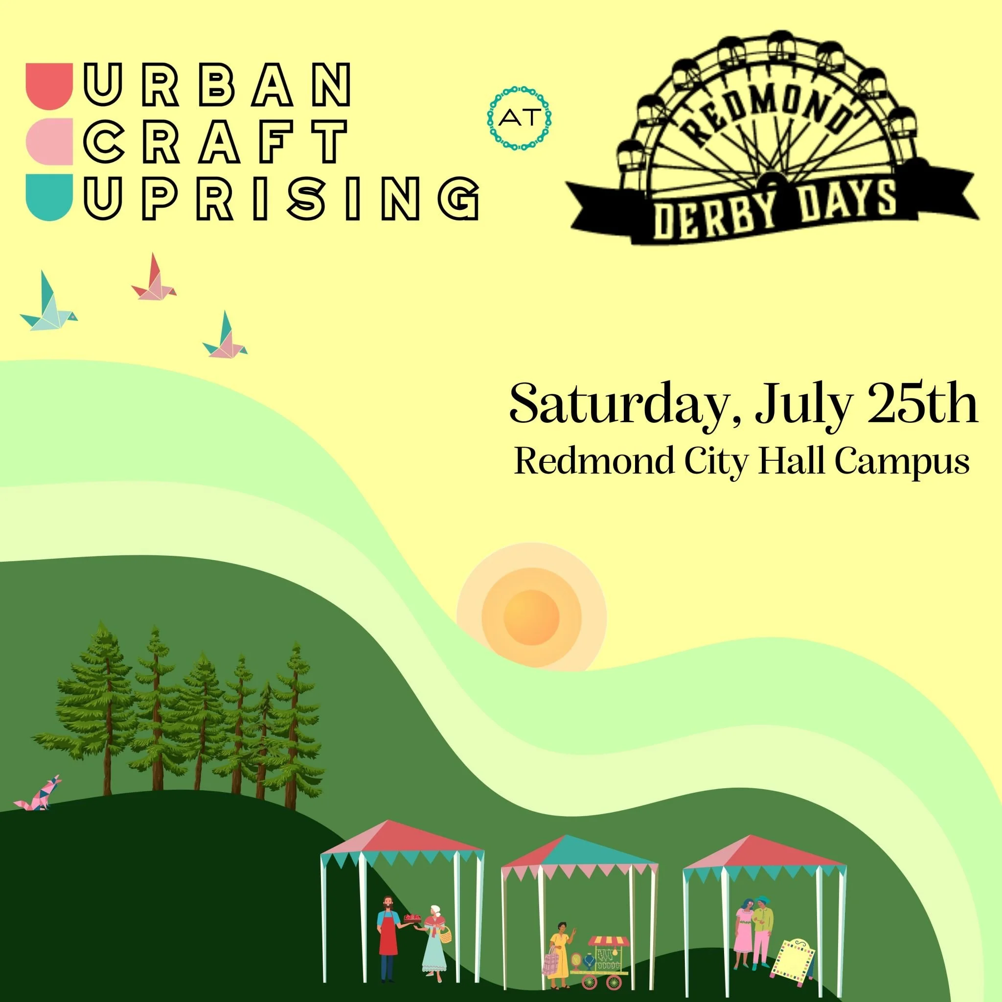 Poster for Urban Craft Uprising's Redmond Derby Days held on Saturday, July 25th in Redmond, WA