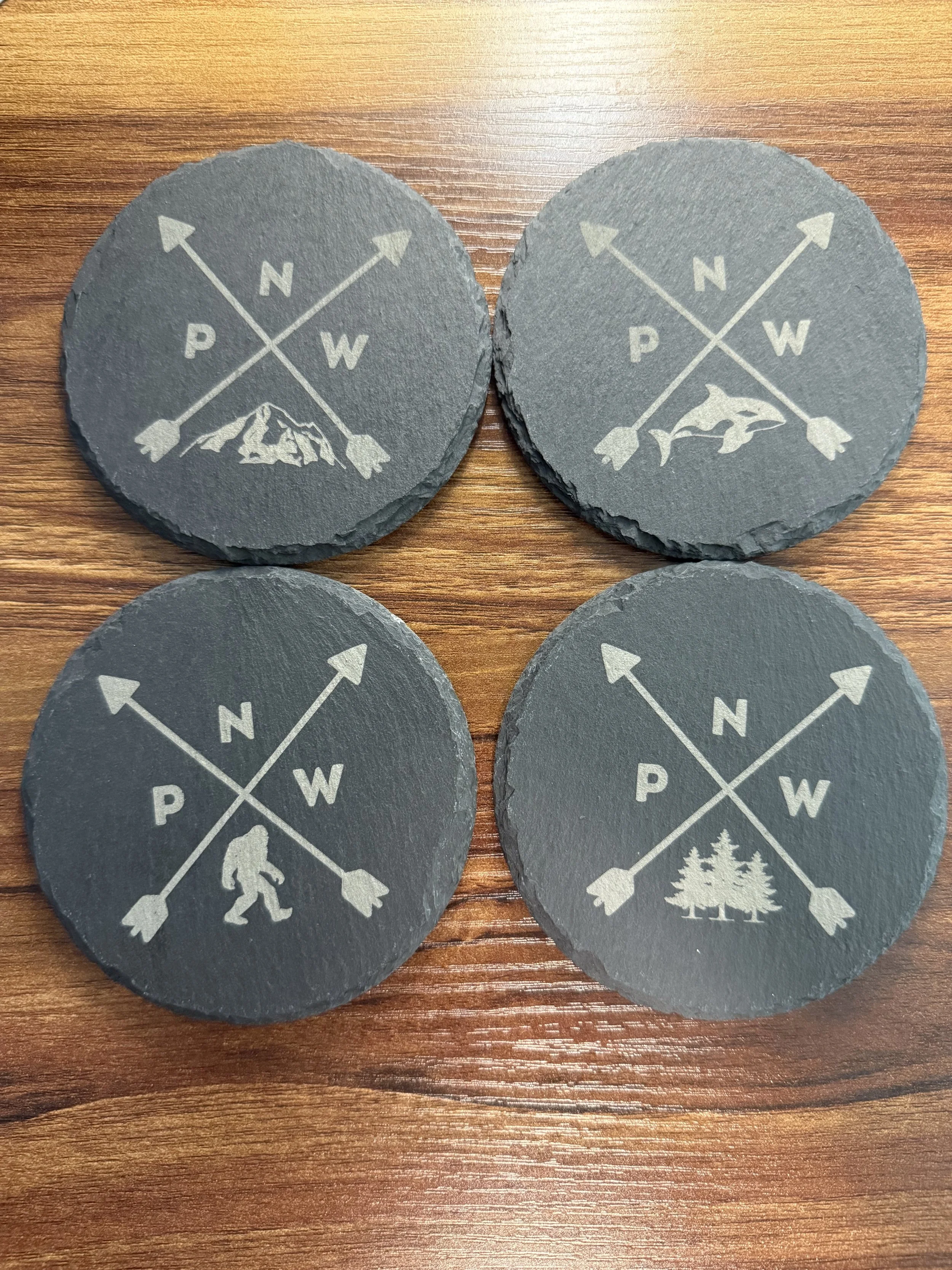 Slate PNW Coaster Set of 4