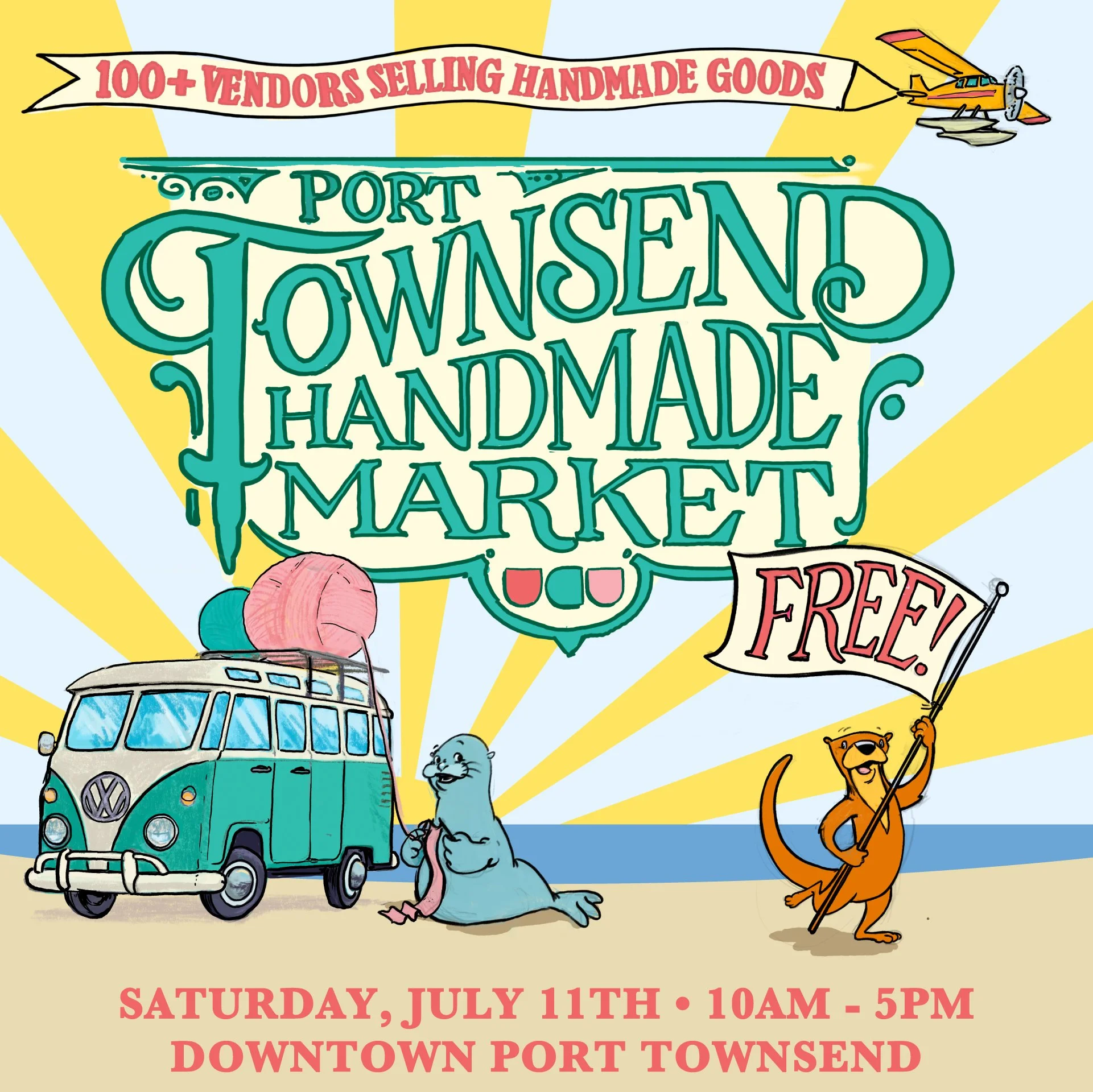 Poster for Urban Craft Uprising's Port Townsend Handmade Market on July 11th