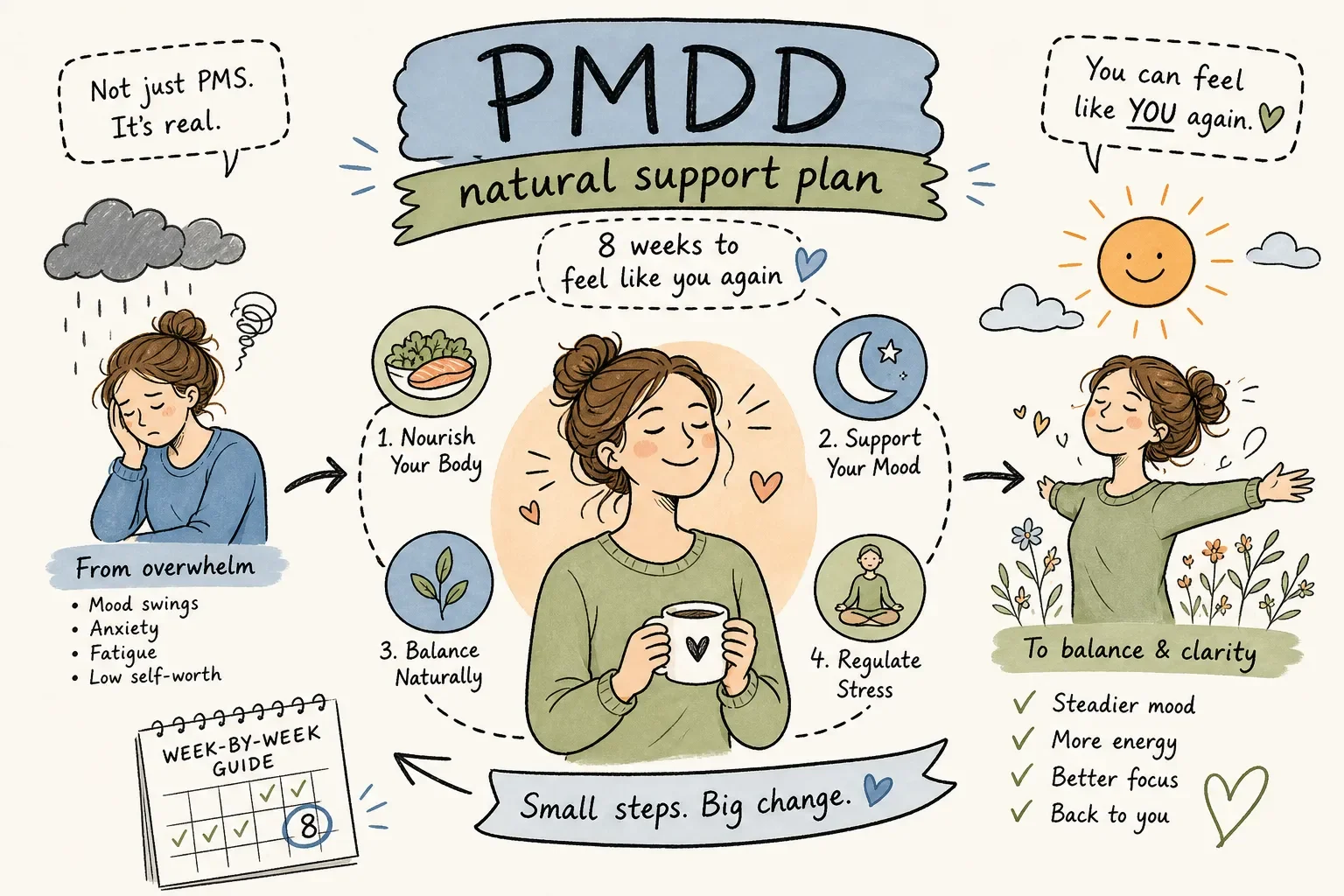 PMDD natural treatment plan: 8 evidence-based weeks
