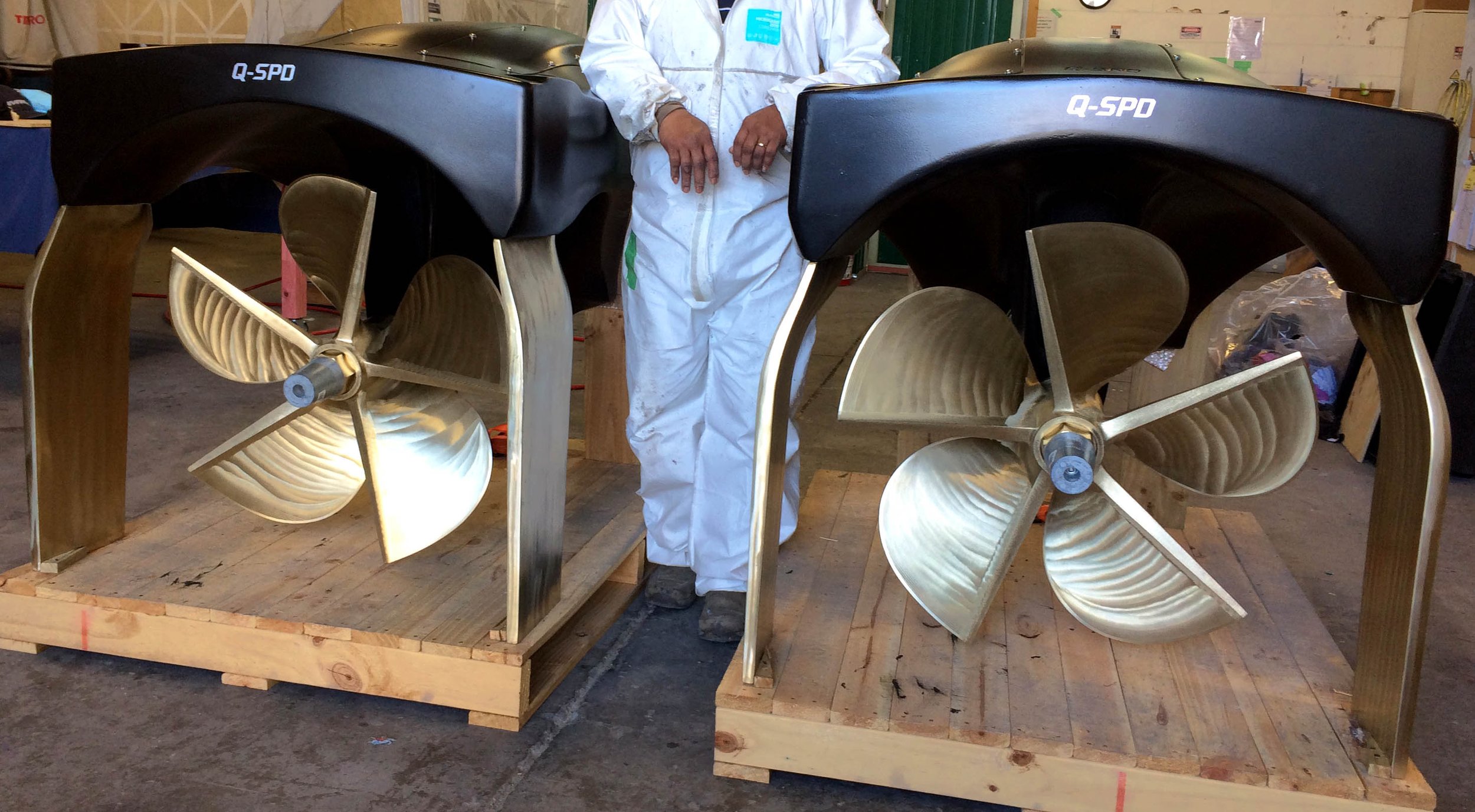 Two Q-SPD surface drives in the factory, model range QSD3.
