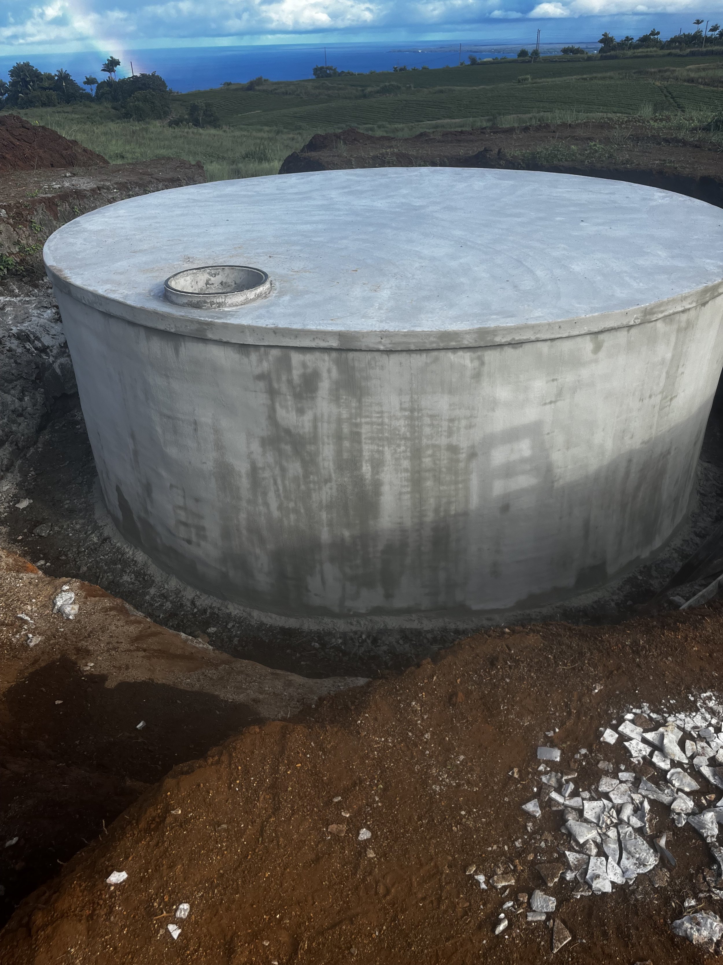 20,000 gallon water catchment tank