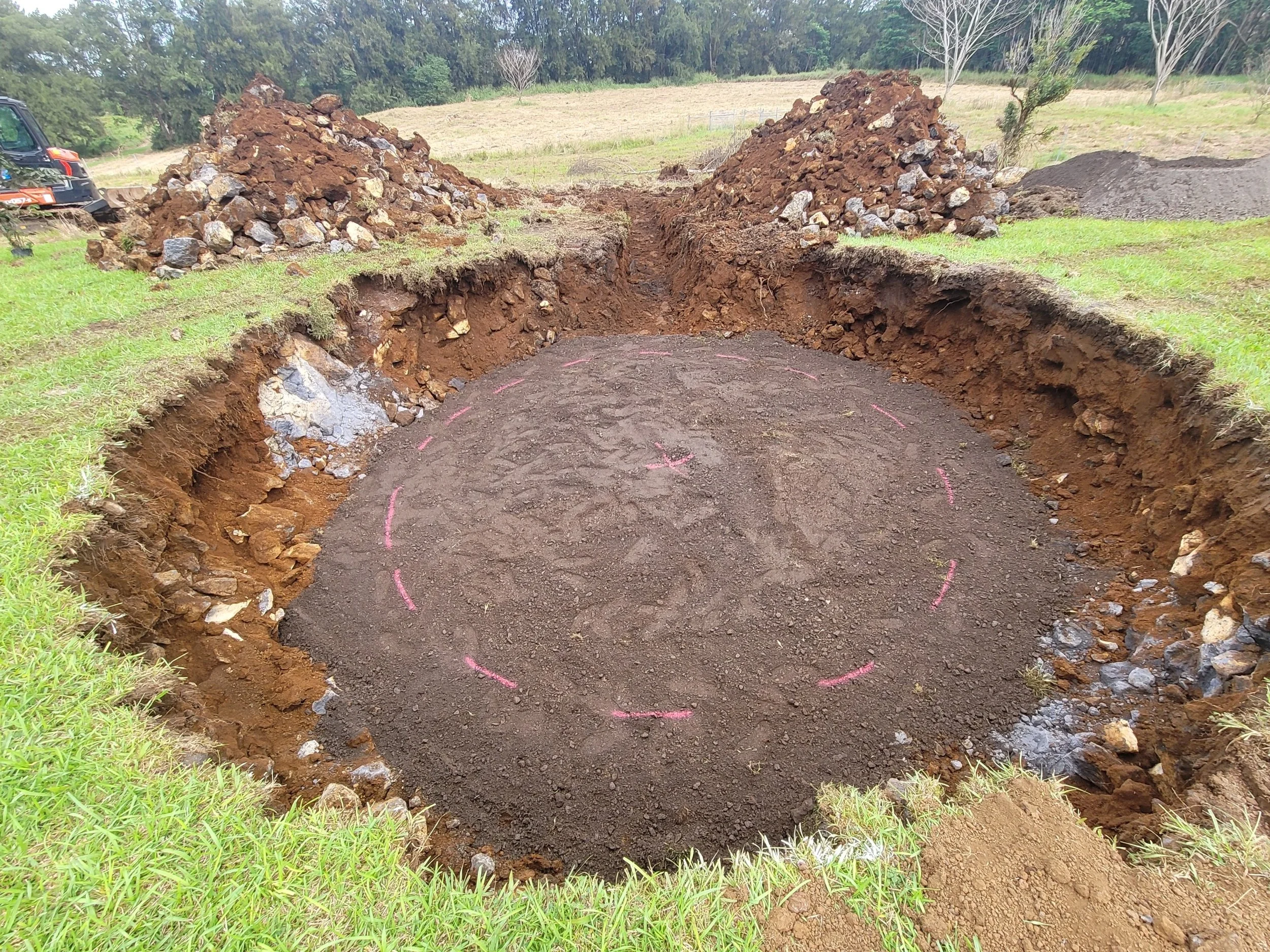 Prepping the site to build a new tank