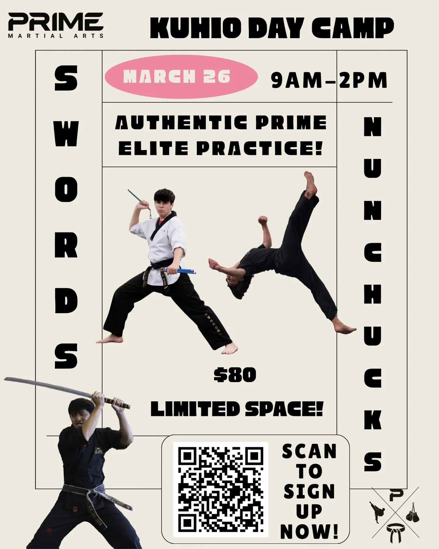 Prime Elite Camp is coming up! 🔥
Don&rsquo;t miss the chance to train, grow, and push your limits.

Spots are limited &mdash; sign up using the link in our story! 👆

#PrimeElite #MartialArtsCamp #TrainHard