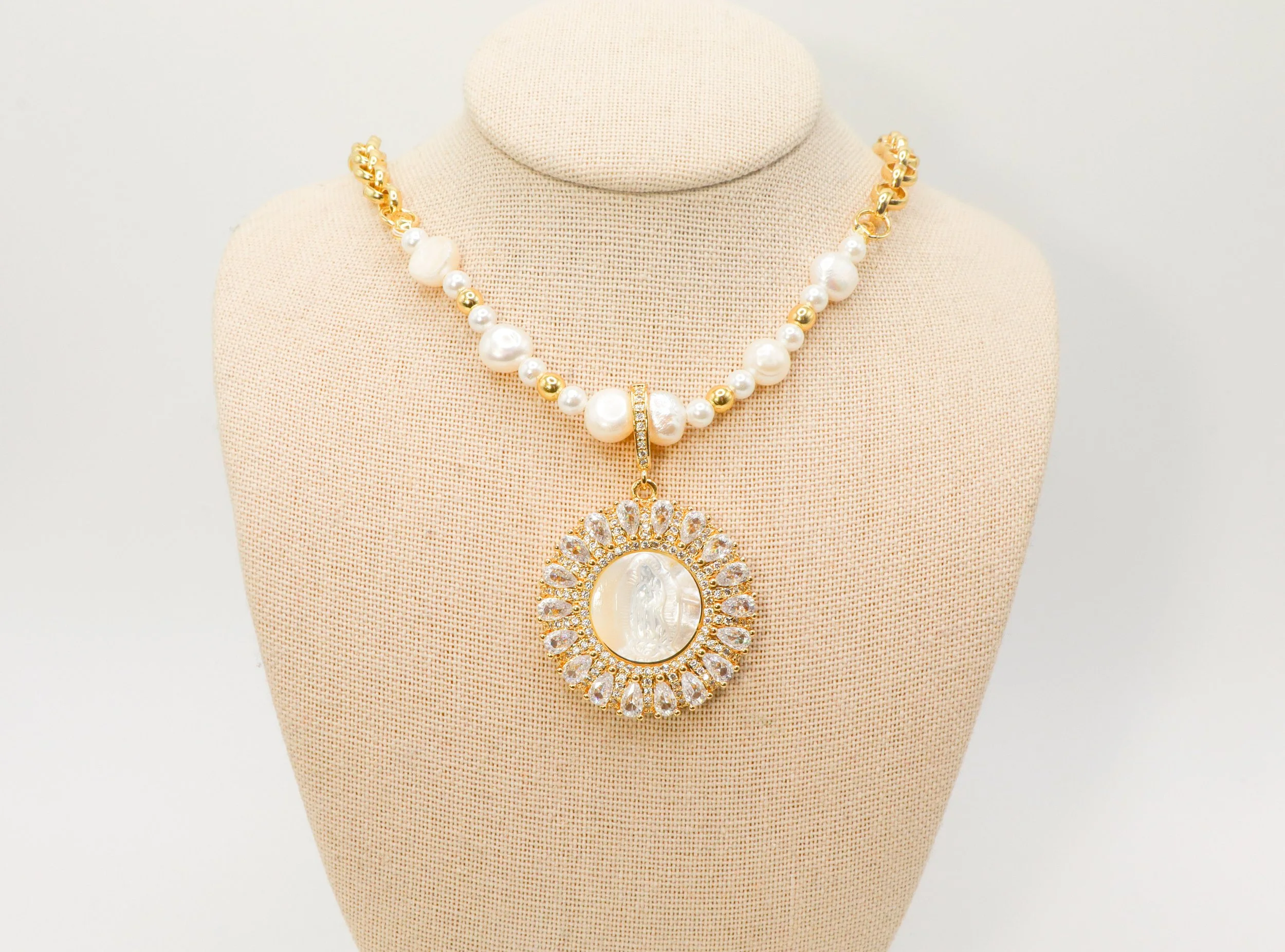 Statement Virgen de Guadalupe Necklace
