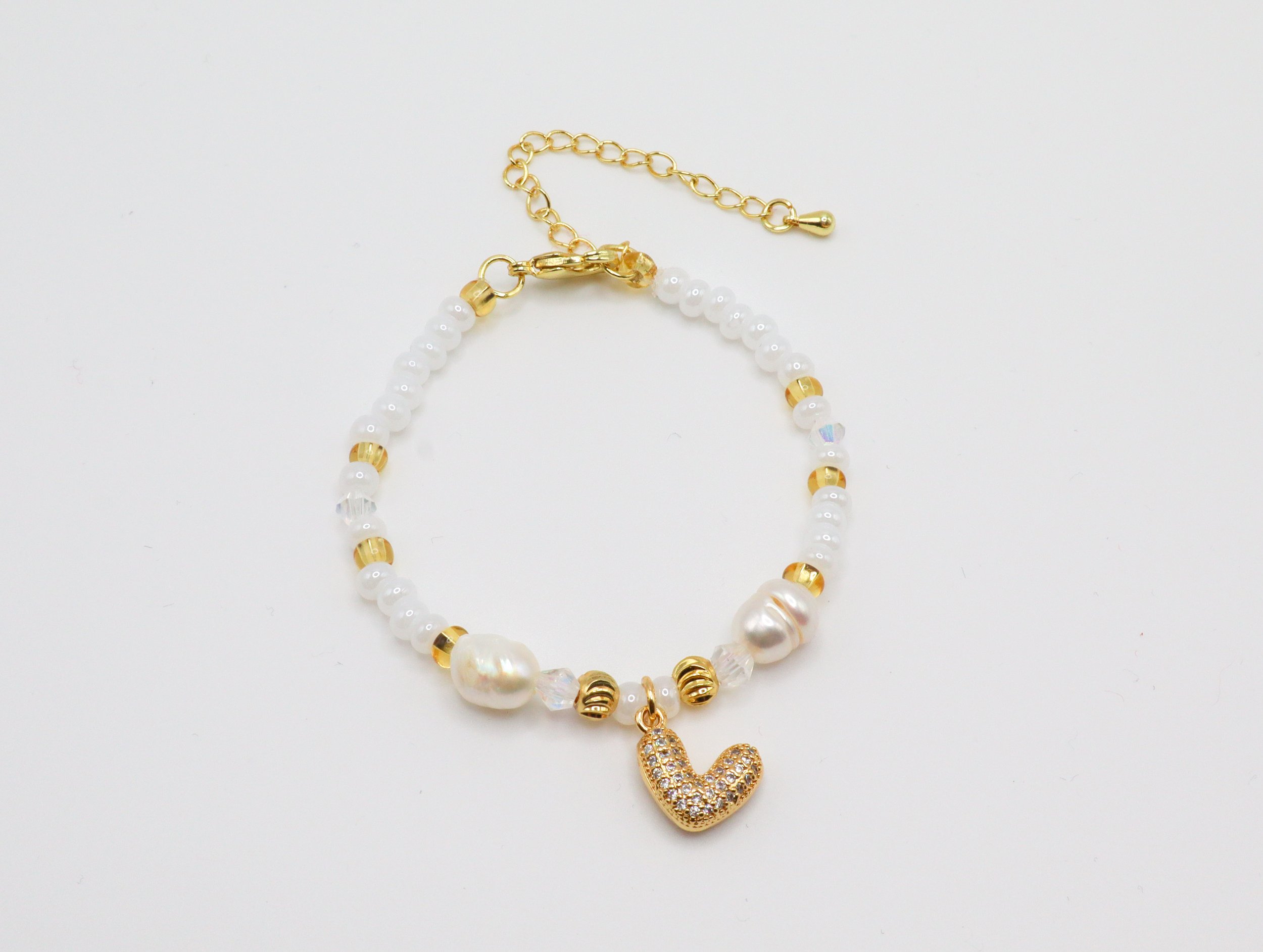 White Heart Bracelet