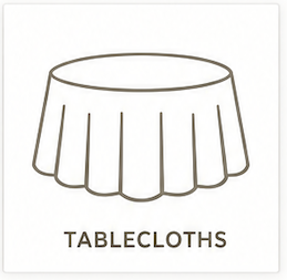 Table linen and tablecloth rental icon — Los Angeles & Orange County