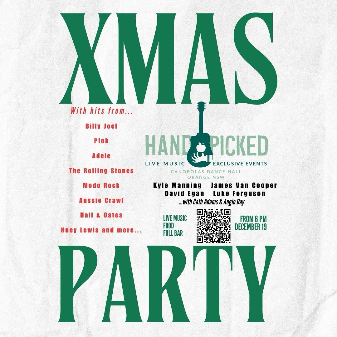 If you&rsquo;re looking for ideas for your work #christmasparty why not join our @handpicked_band Xmas Party on December 19, featuring some of the biggest bangers from their amazing shows throughout the year. With special guests @cathadams999 @angeda