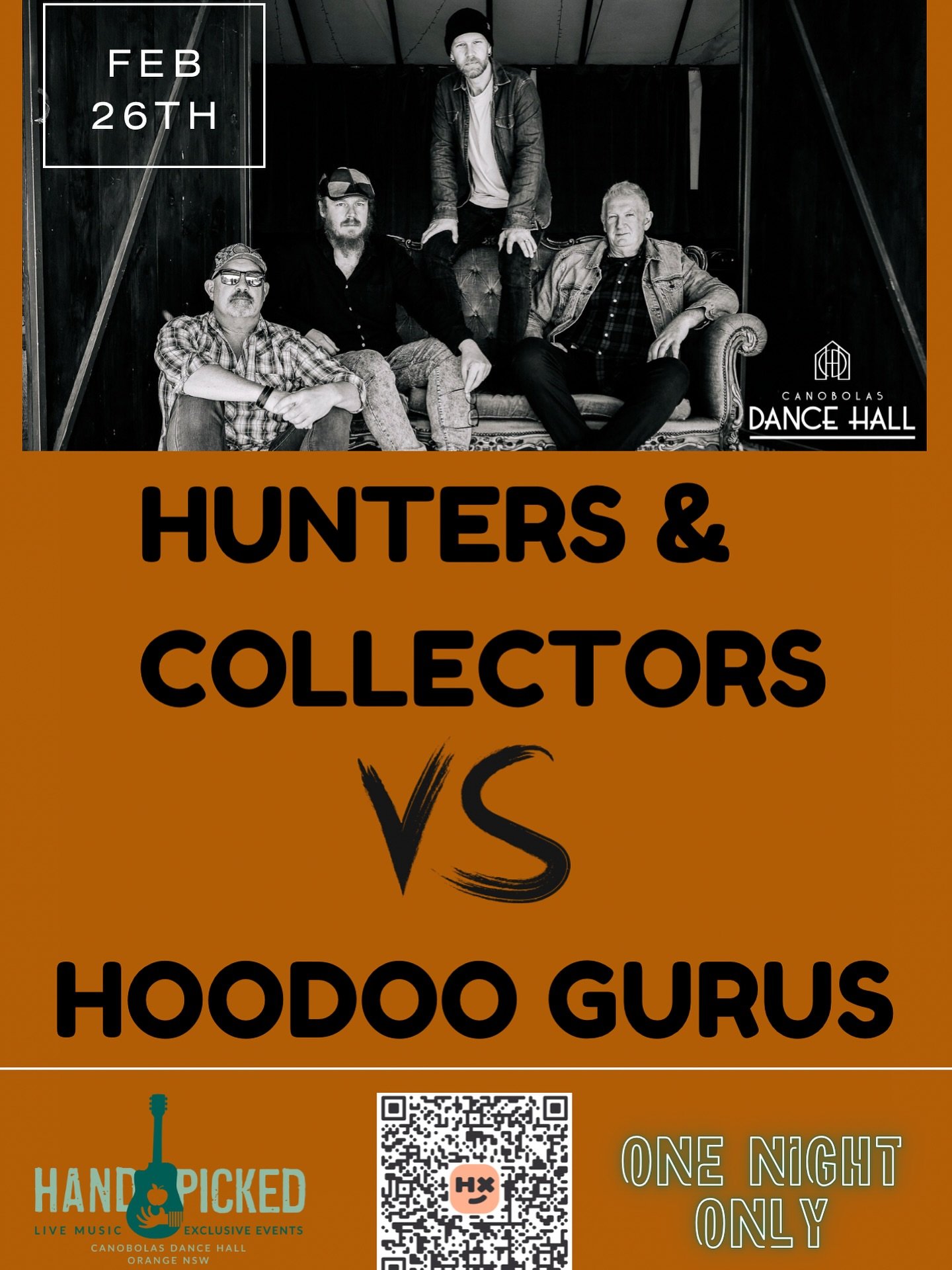 Due to our busy cherry 🍒 season @biteriot and the school holidays, there will be no @handpicked_band show in January. However, the boys&rsquo; first show back for 2026 is set to be epic and is selling fast!

A night of blistering Aussie rock - Hunte