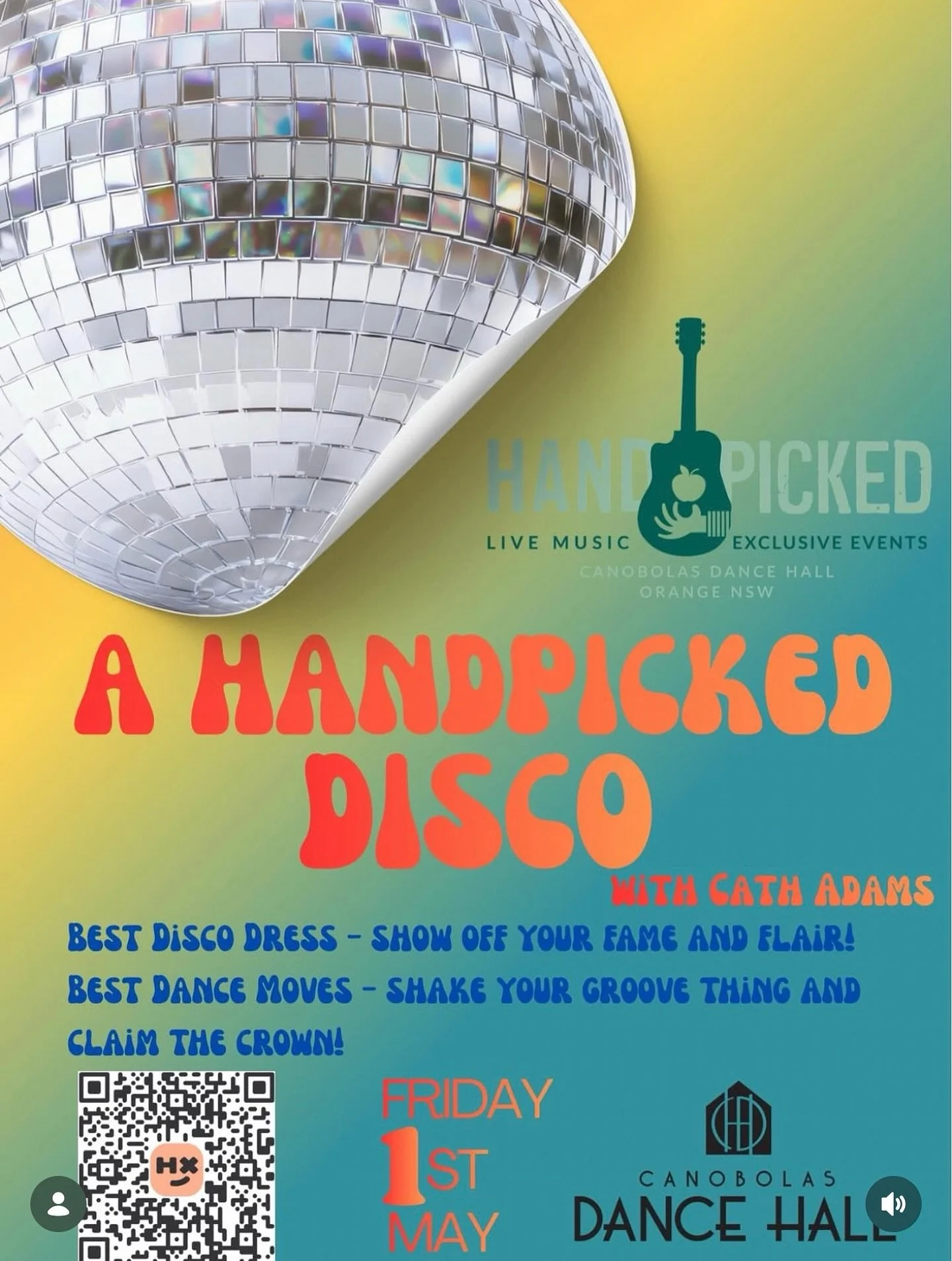 Something a little different from our @handpicked_band - a dance floor! Let&rsquo;s Disco!!!🪩 

As a one off event, the boys are being joined by @cathadams999 for a night of disco music in the lead up to their show at @trundleabbafestival 

So their