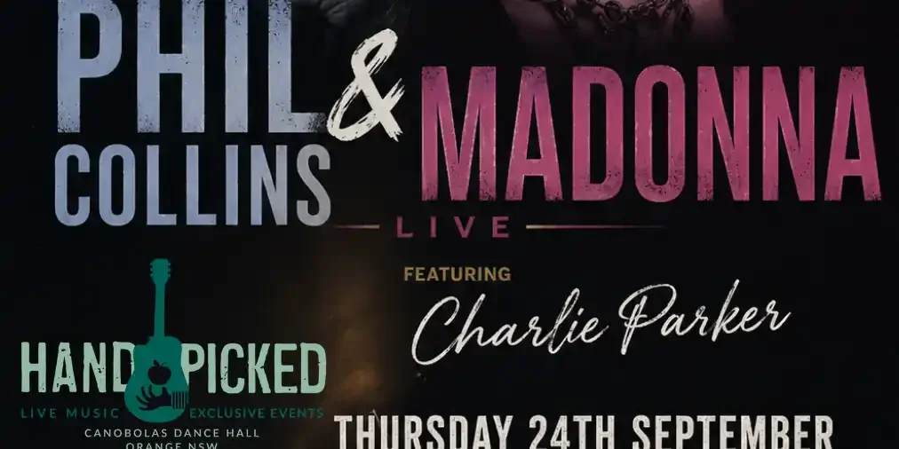 Handpicked Present Phil Collins & Madonna - The Icons music band poster