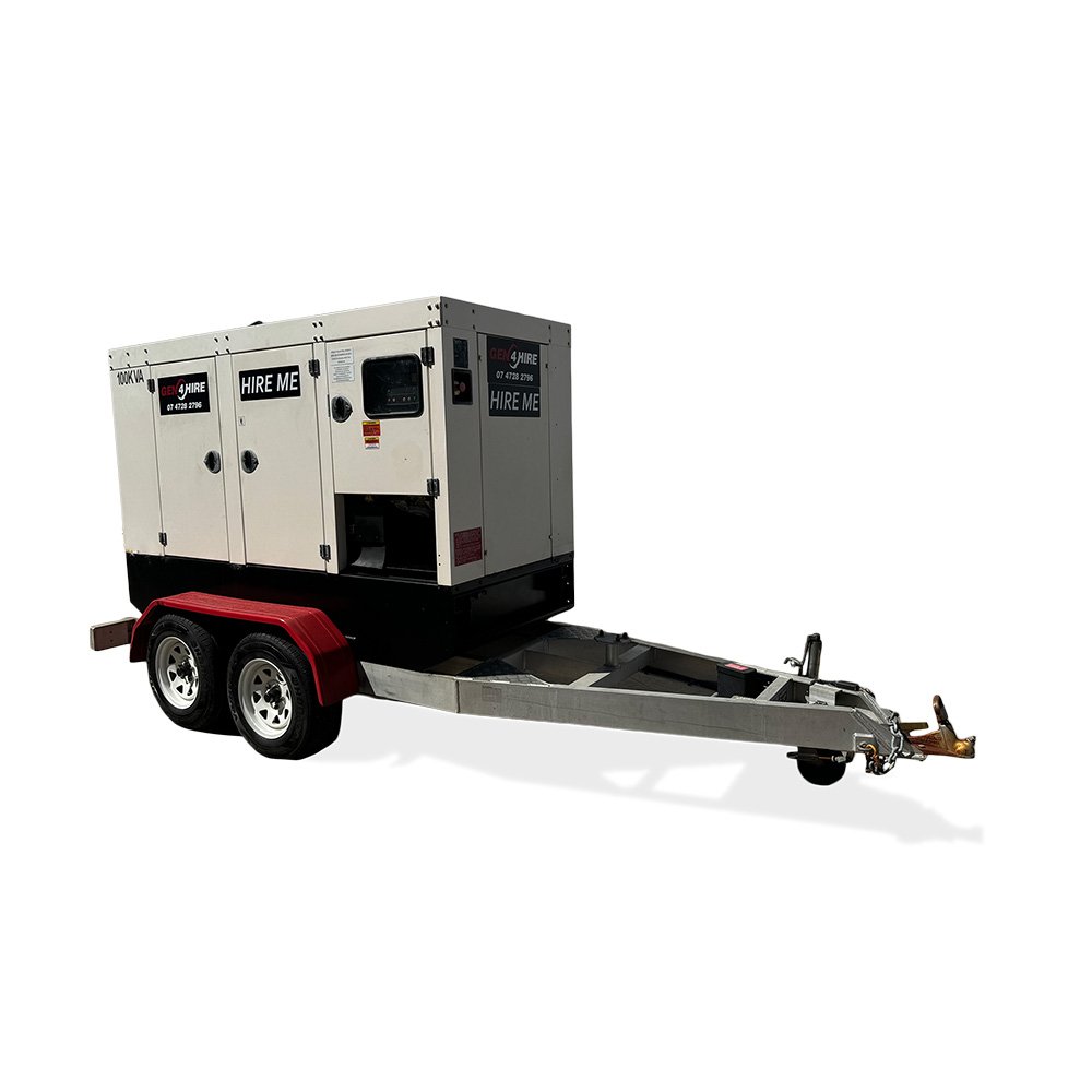 100KVA 3 Phase Generator on trailer