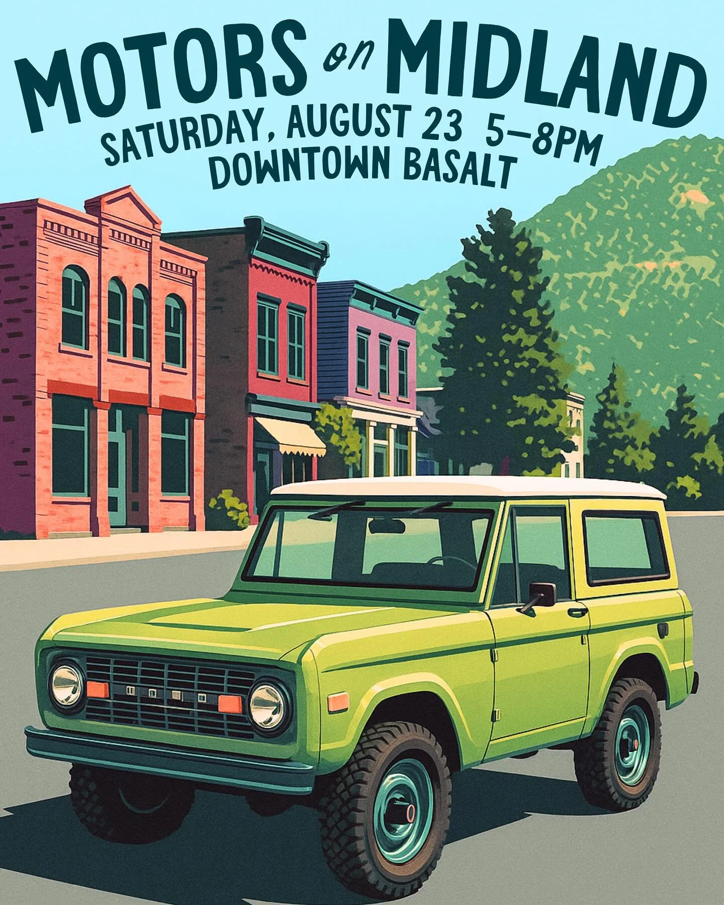 Motors on Midland is BACK in Downtown Basalt!

Join us Saturday, August 23rd, for a free-to-attend community gathering supporting Basalt Public Schools. All proceeds benefit the Basalt Education Foundation in helping fund opportunities for students a