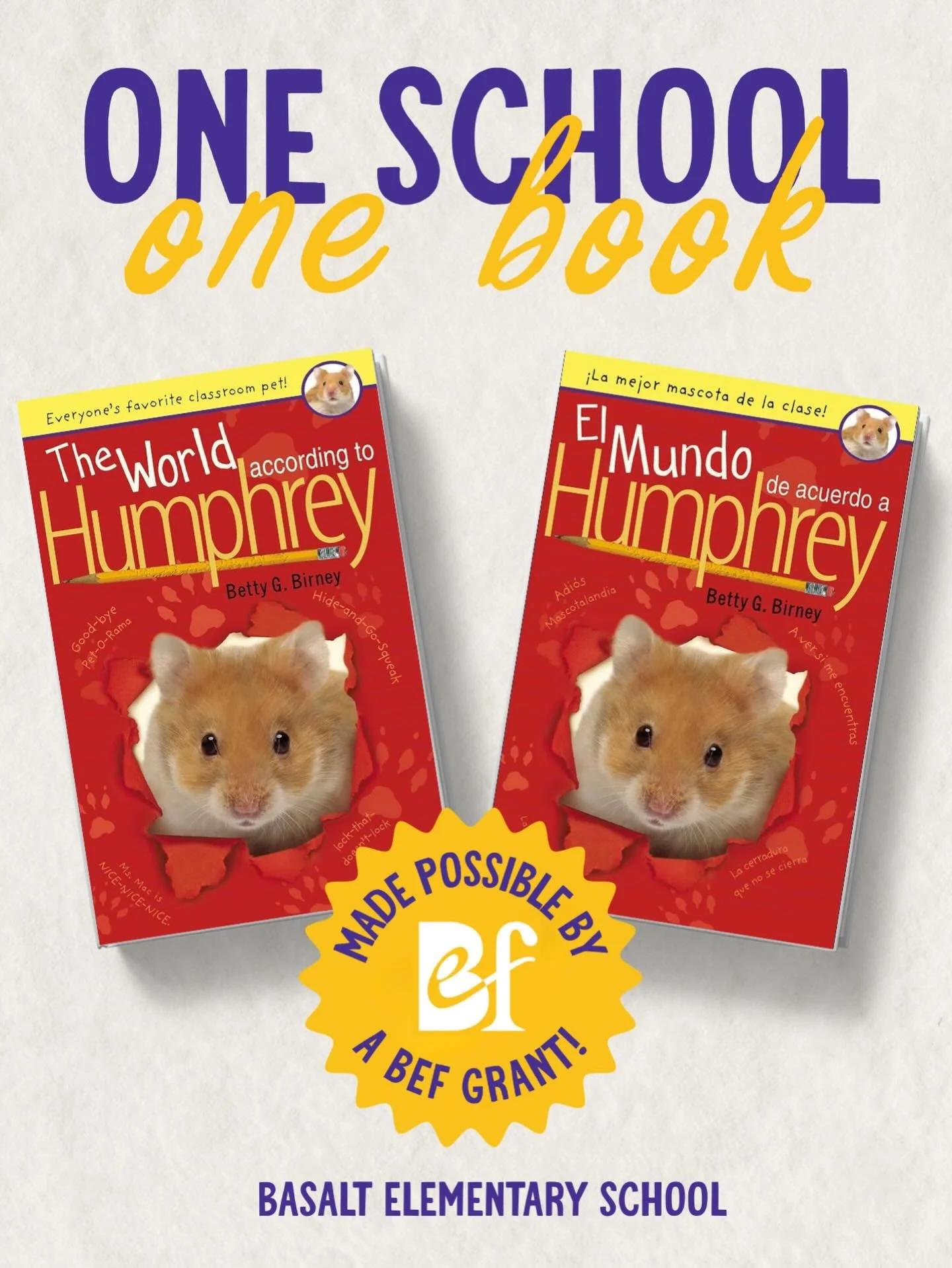 When 400+ families are reading the same story at the same time, something special happens. Kids see their classmates&rsquo; excitement, and everyone feels like they&rsquo;re part of something bigger.

That&rsquo;s One School, One Book at Basalt Eleme