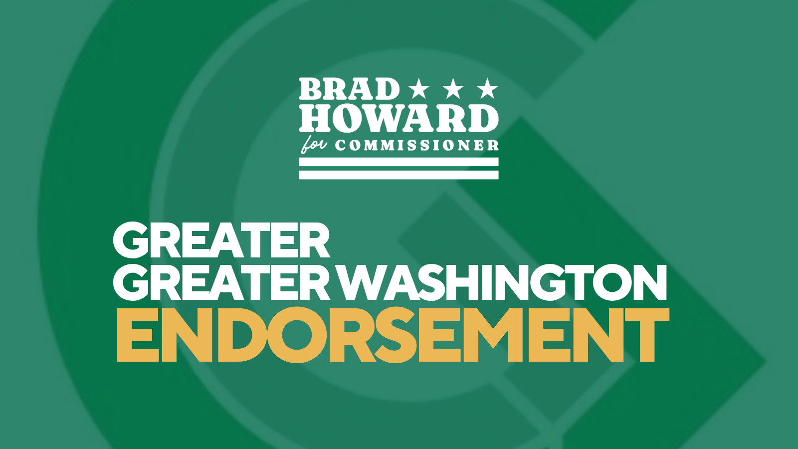 Greater Greater Washington Endorses Brad Howard for Re-election for Commissioner