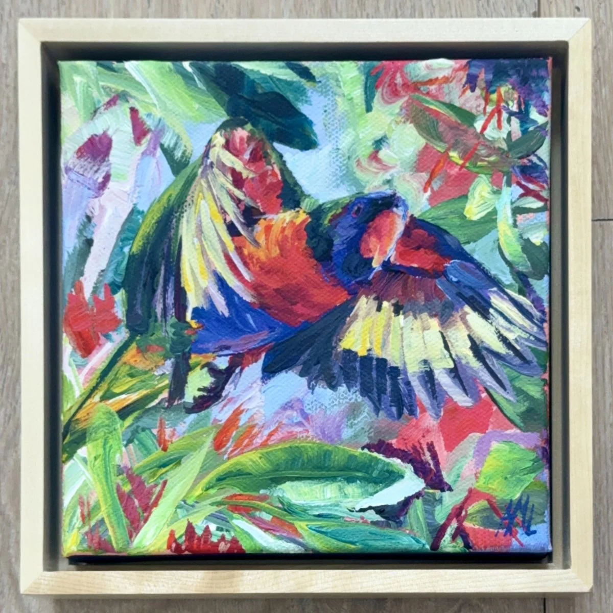 Rainbow Flight signed 6x6 framed.jpg