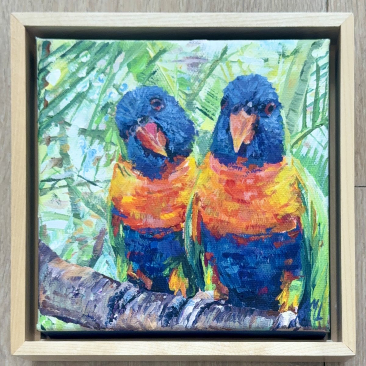 Perching signed 6x6 framed.jpg