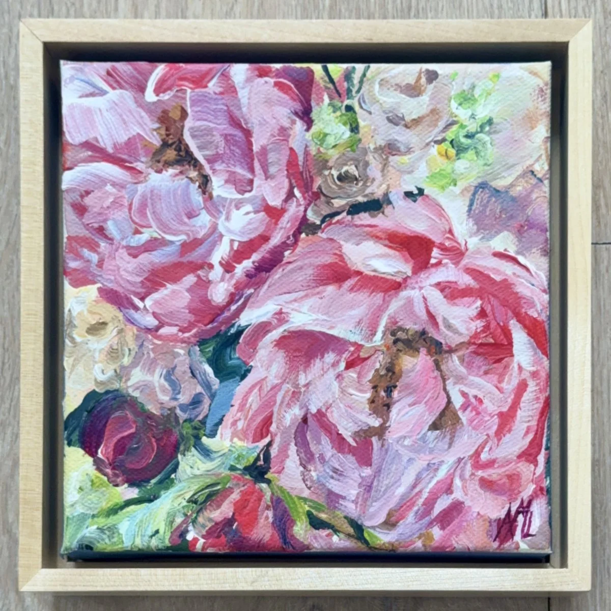 Birthday Peonies signed 6x6 framed.jpg