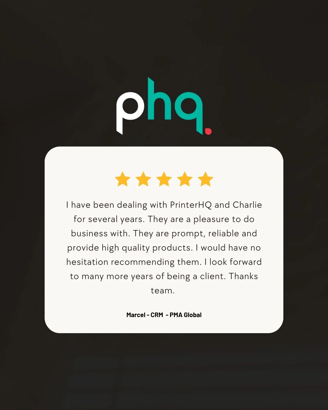 💬 Real feedback from real legends (aka our clients).

We let our work &mdash; and your words &mdash; do the talking.

Every kind review, message, and email fuels what we do.

Your support means everything, and we&rsquo;re so grateful. 💚

#PrinterHQ