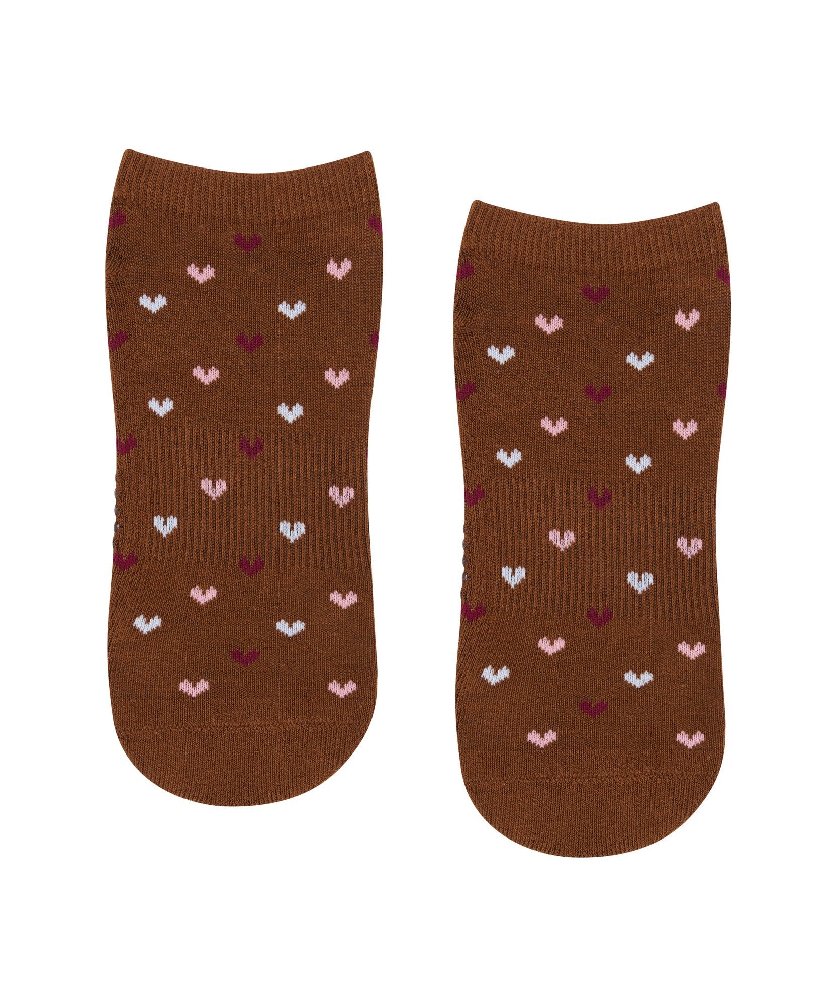 Gripsocks - Low Hearts Brown