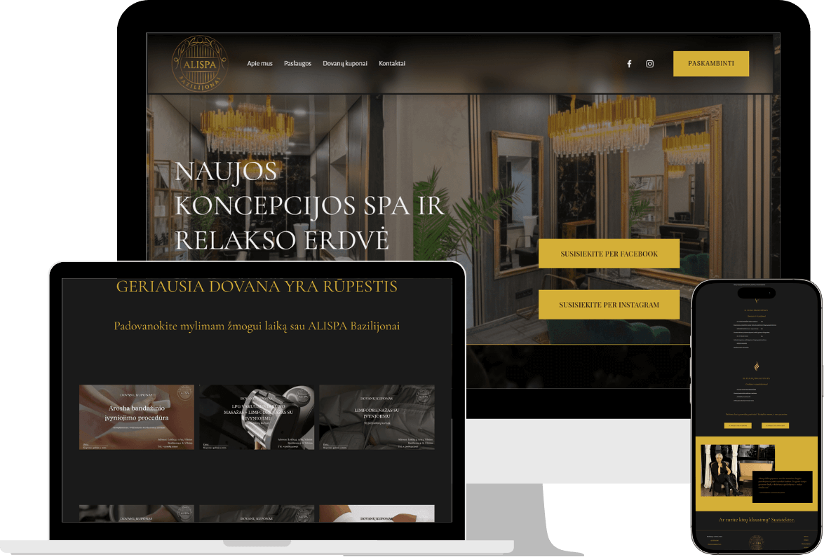 A real hair salon and beauty website built on Squarespace — ALISPA's site with its full service price list published next to online booking