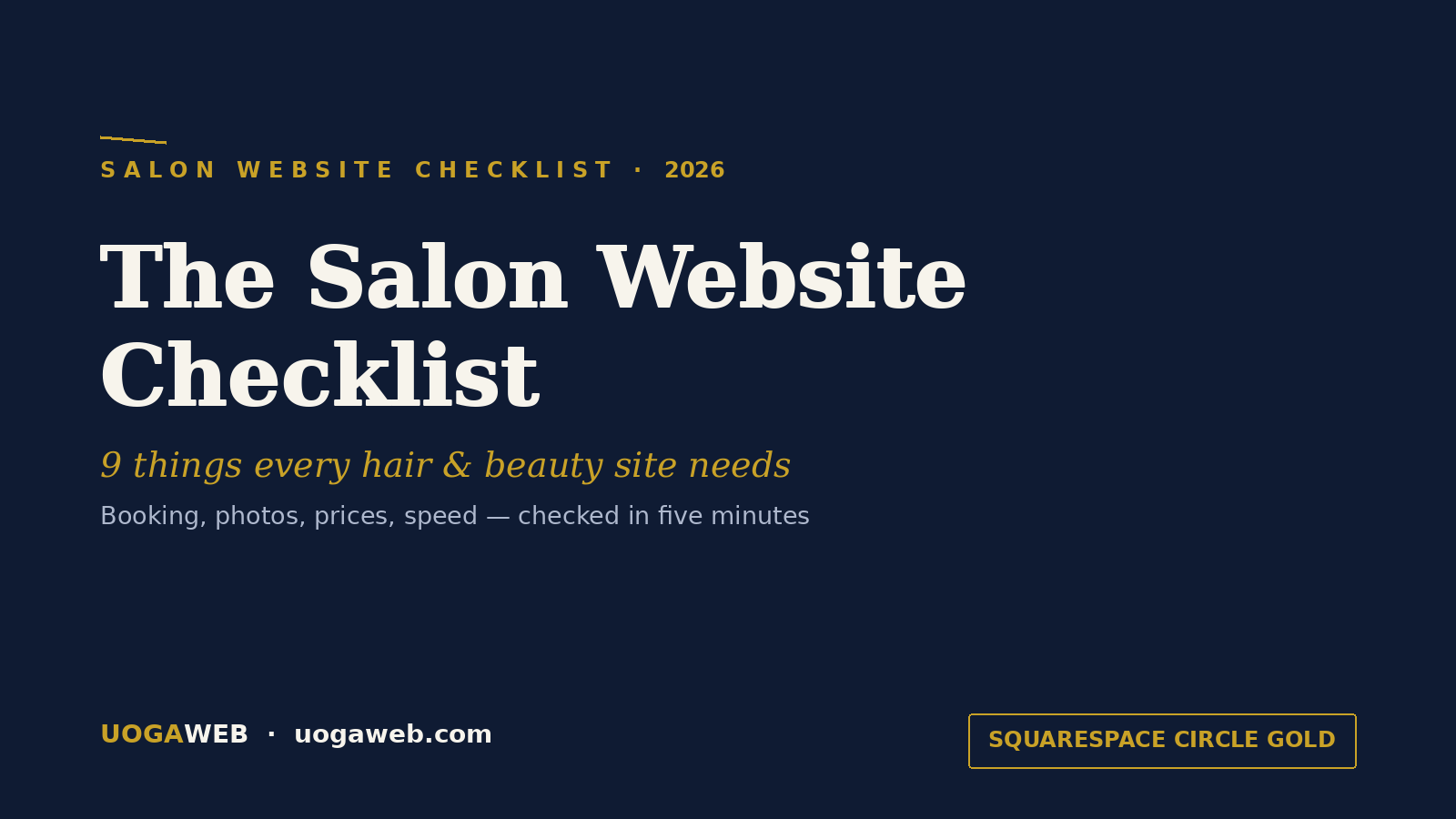 The Salon Website Checklist: 9 Things Every Hair &amp; Beauty Site Needs in 2026