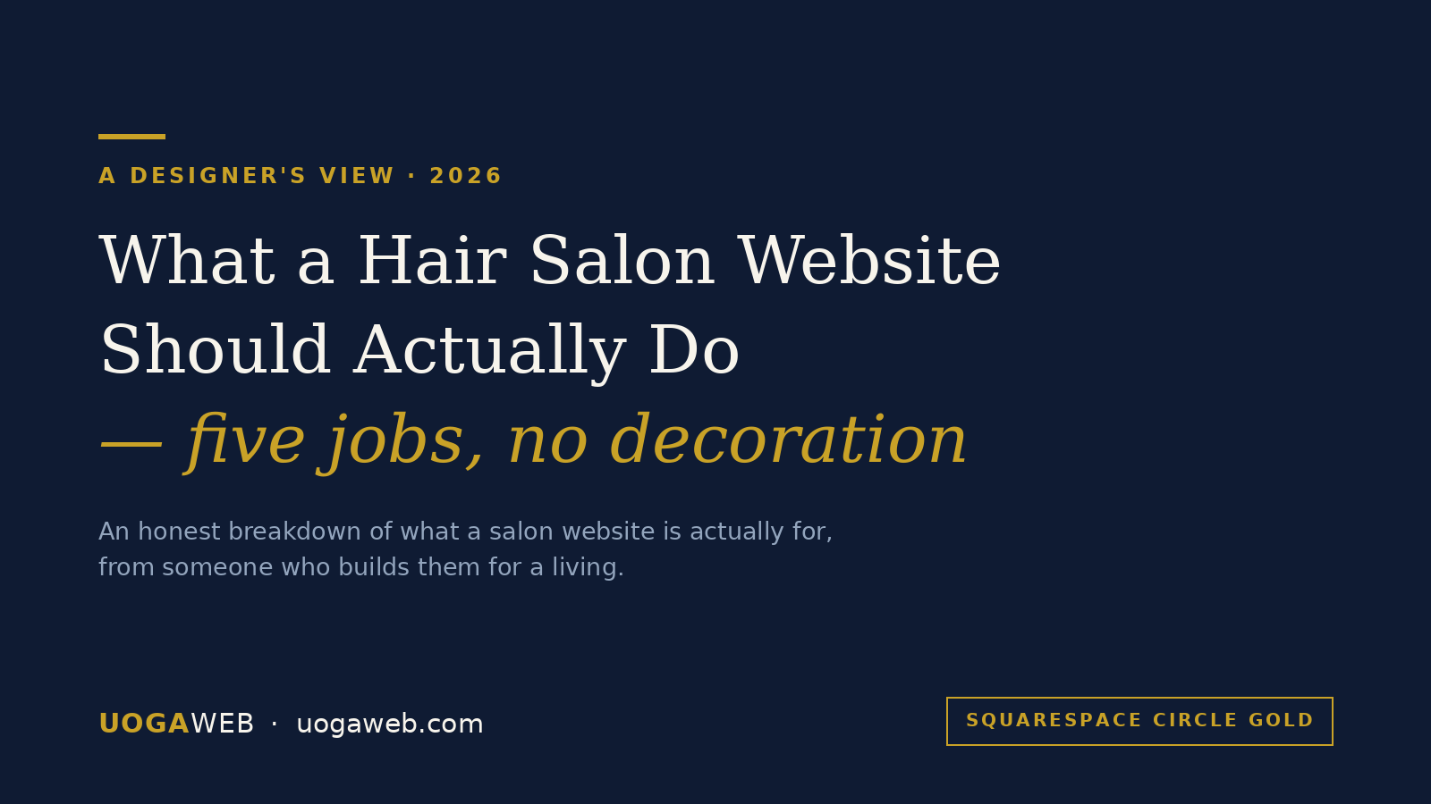 What a Hair Salon Website Should Actually Do (A Circle Gold Designer’s View)