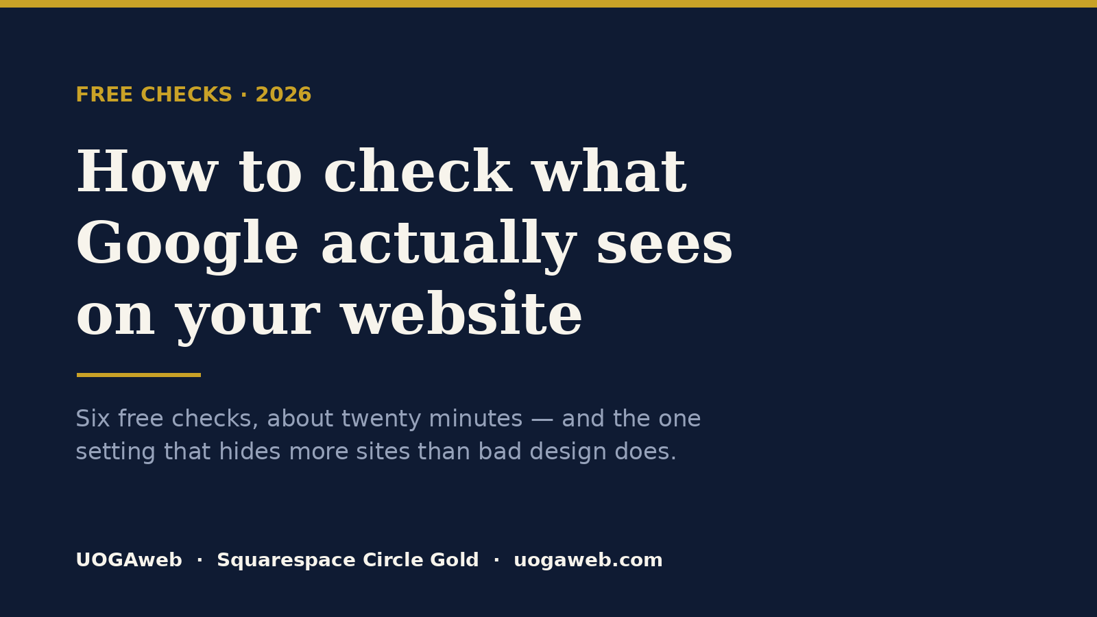 How to Check What Google Actually Sees on Your Website (2026)