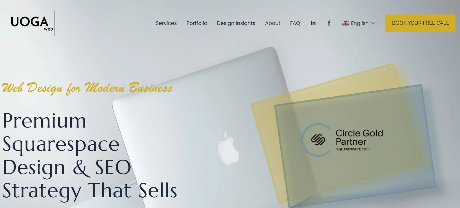 UOGAweb website's header with weglot implementation