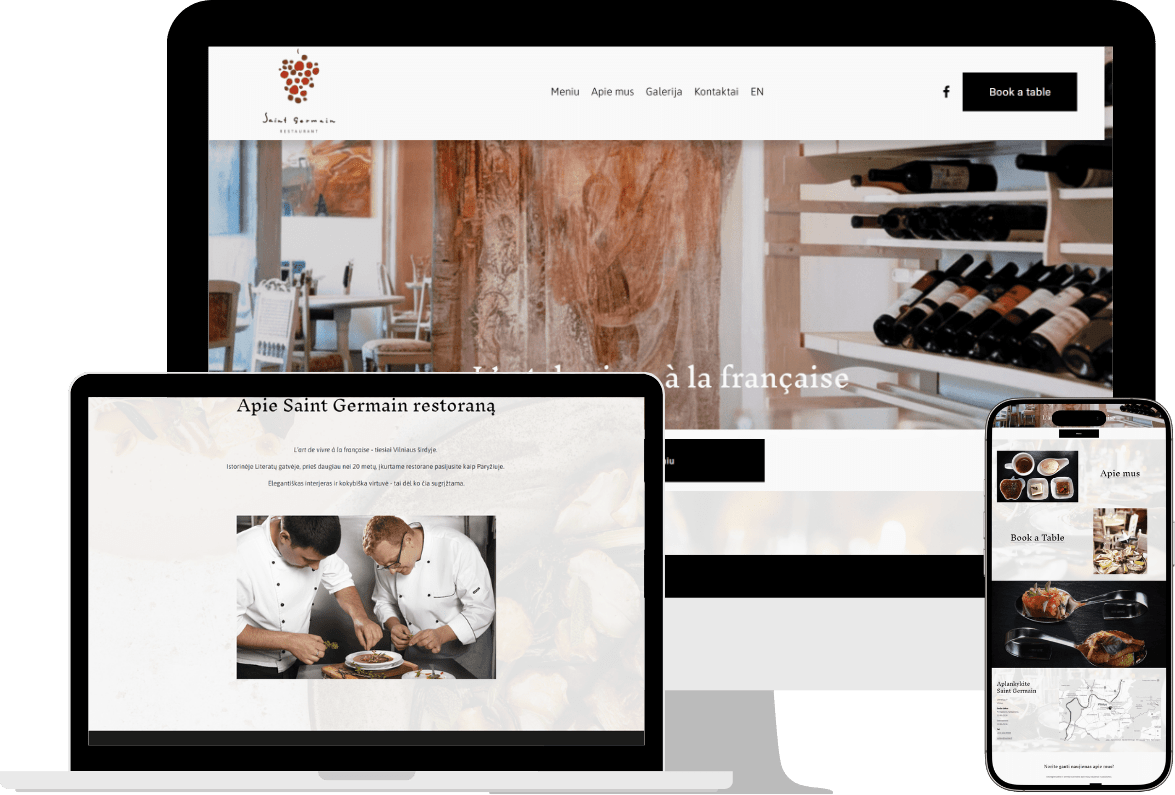 Saint Germain restoranas restoranas squarespace uogaweb interneto svetainių agentūra interneto puslapio kurimas