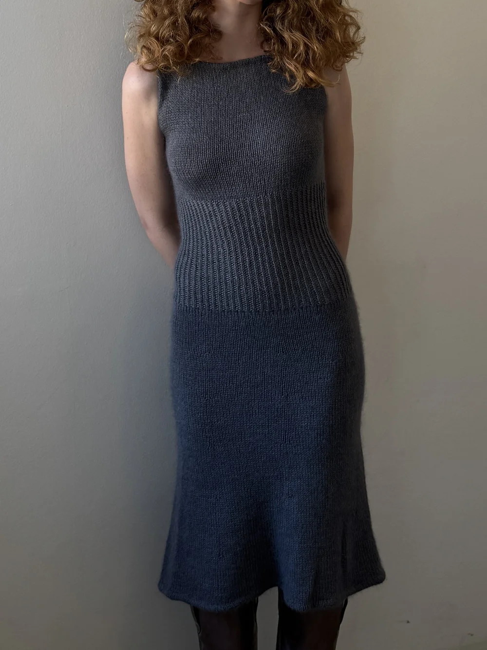 strapless open back dress Mocha Brown Ribbed Knit Sweater Mini Dress - Women's Dresses main image 0