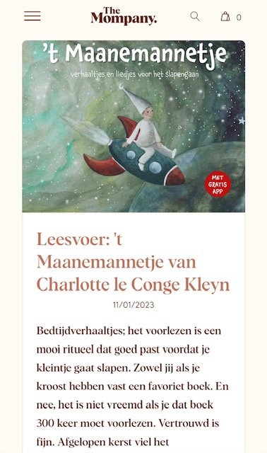 The Mompany. ´Leesvoer: 't Maanemannetje van Charlotte le Conge Kleyn'