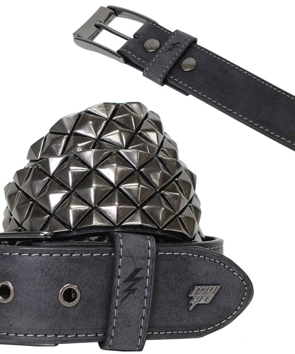 Armor Studded Leather Belt Slate — Lowlife
