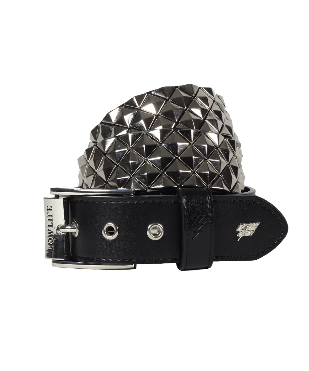 Armor Studded Leather Belt Black and Silver — Lowlife display picture 1